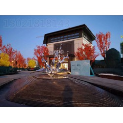 梧州售樓展示區不銹鋼水花雕塑 金屬異形水景景觀擺件